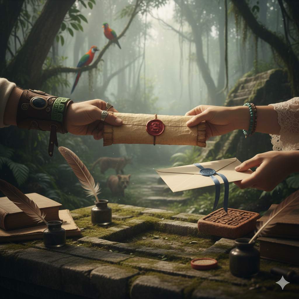 foto che rappresenta uno scambio tra il il segretario del re e la segretaria dell'epoca